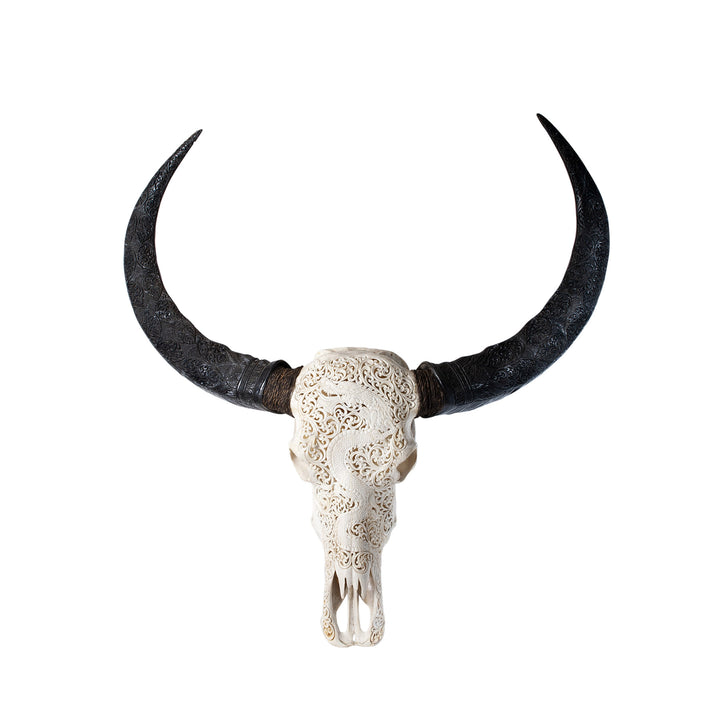 Sculpture et wall decor crane de buffle naturel Skull