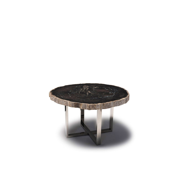 Meuble de type table basse en bois fossilisé noir