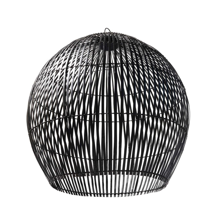 Luminaire type grande suspension en bambou noir